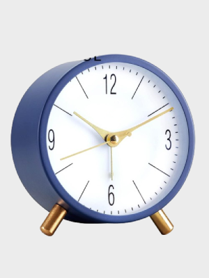 SILENT ANALOG DESK CLOCK MATT BLUE