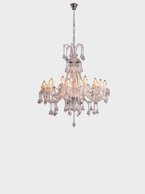 Classic Elegant Crystal 15 Light Chandelier White