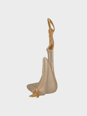 Yoga Lady Figurine 32Cm in Gold